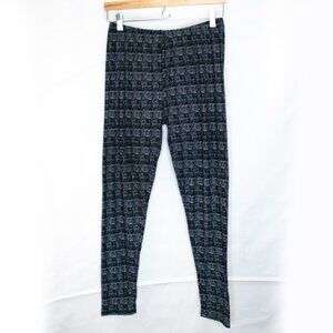 NEW Agnes & Dora Soft & Stretchy Leggings Womens Large L Black White GG09X